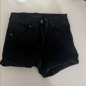 denim black high waisted Aeropostale shorts